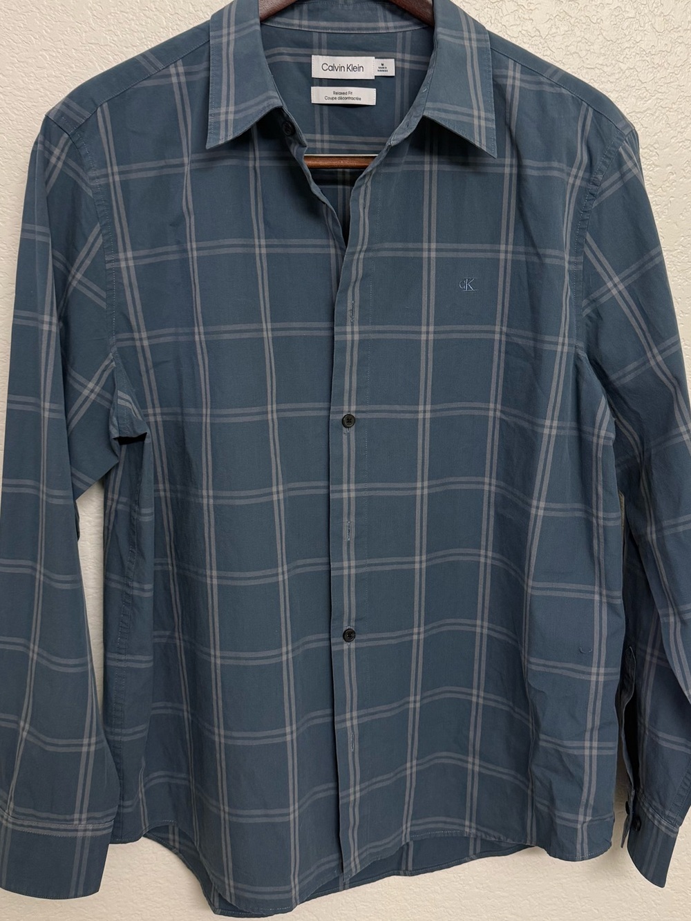 Calvin Klein Blue Plaid Relaxed Fit Shirt